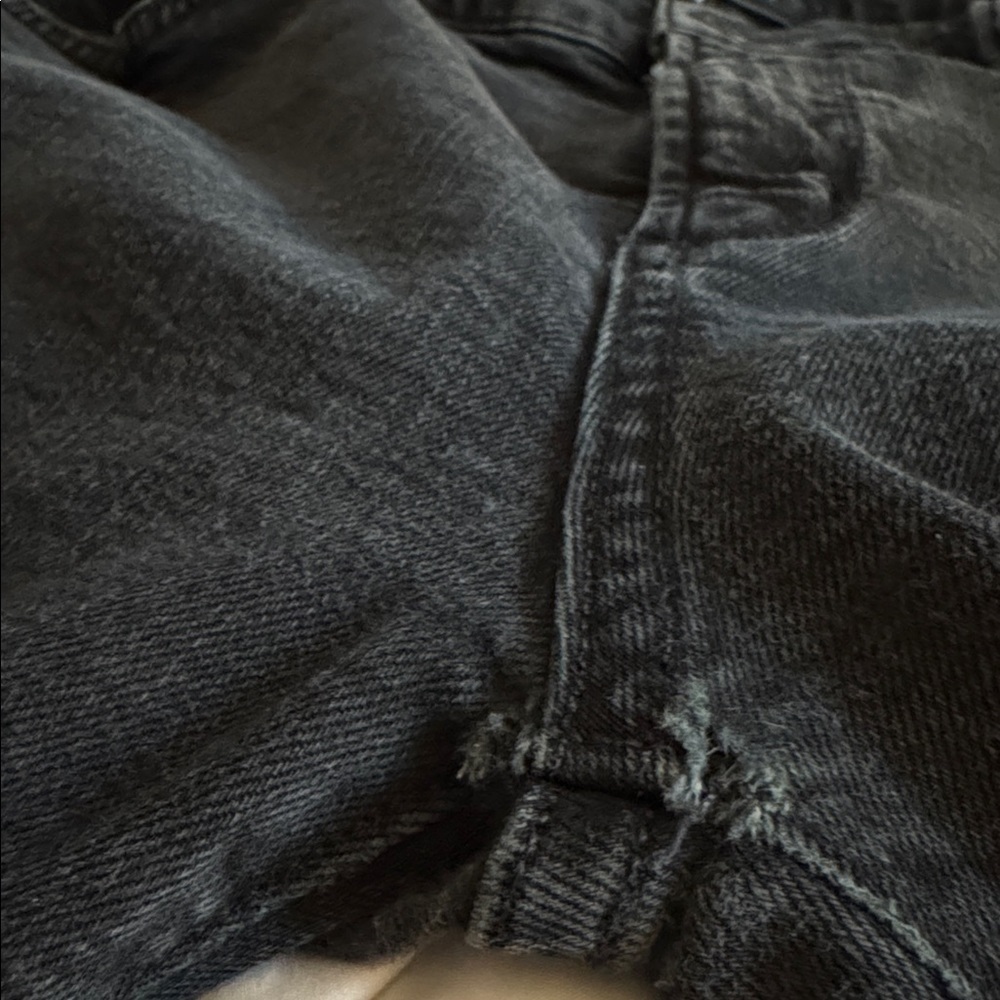 Agolde Washed Black Distressed Fray Ankle Hem Denim Jeans 30 Crop Cropped Skinny - Picture 4 of 8